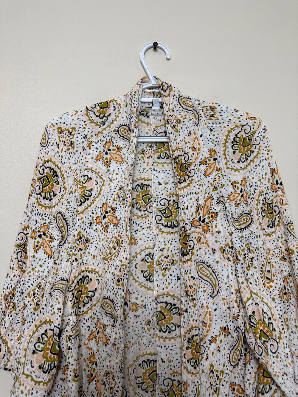 Patrons of Peace Paisley Kimono Cardigan Boho Open Front Size S - Picture 4 of 8